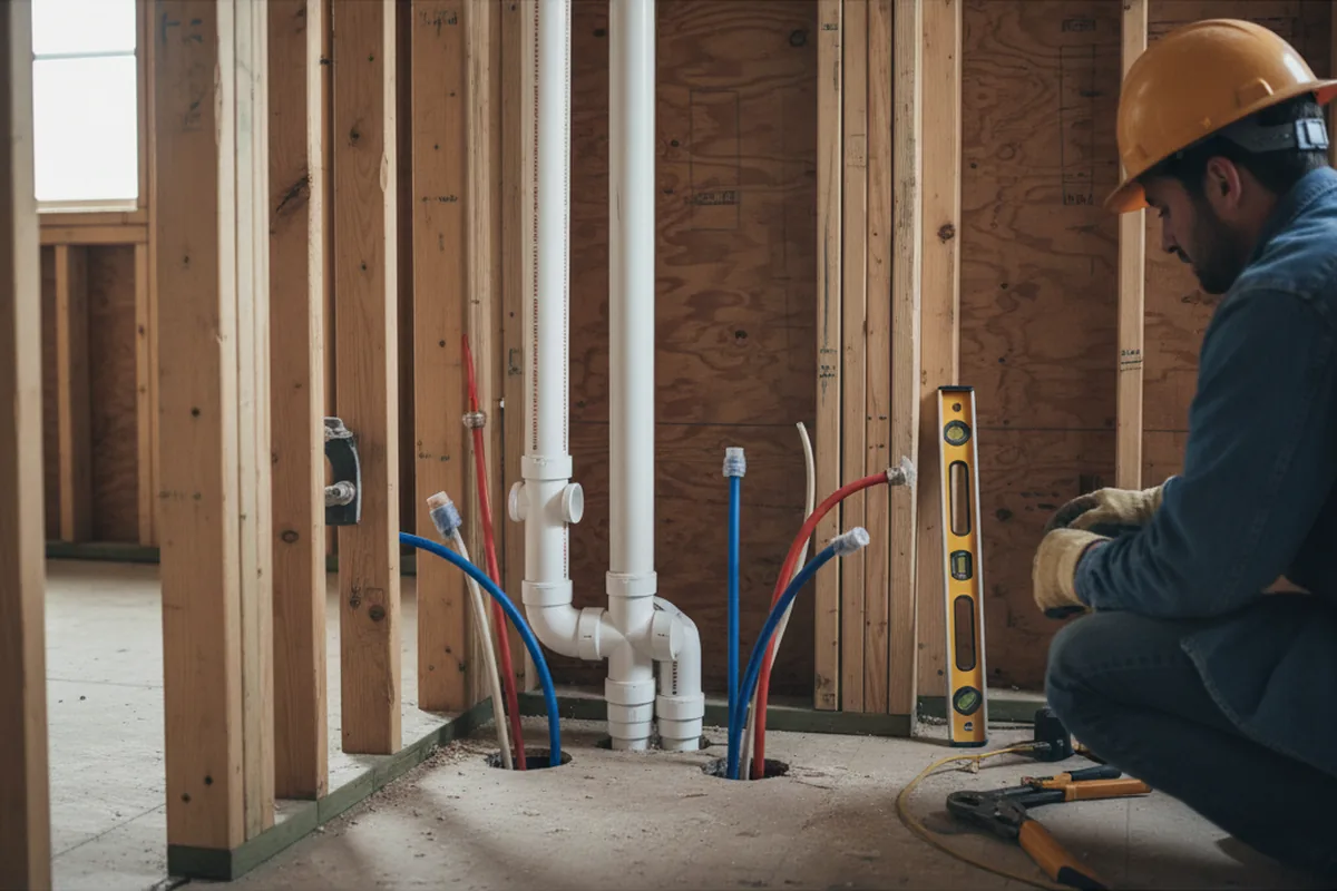 Drain and supply rough-in during Garbage Disposal Repair in Stockbridge